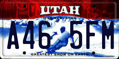 UT license plate A465FM