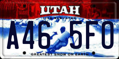 UT license plate A465FO
