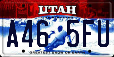 UT license plate A465FU