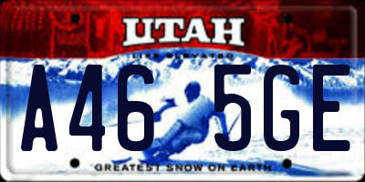 UT license plate A465GE