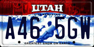 UT license plate A465GW