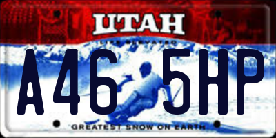 UT license plate A465HP