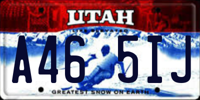 UT license plate A465IJ