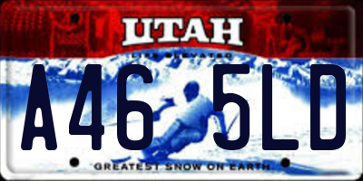 UT license plate A465LD