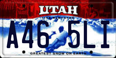 UT license plate A465LI