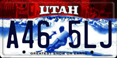 UT license plate A465LJ