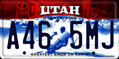 UT license plate A465MJ