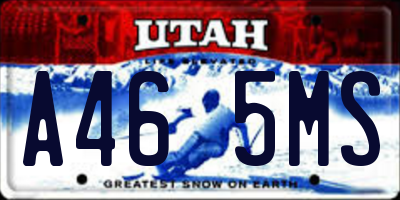UT license plate A465MS