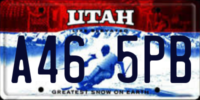 UT license plate A465PB