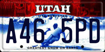 UT license plate A465PD
