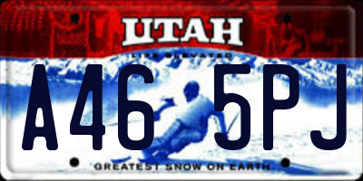 UT license plate A465PJ