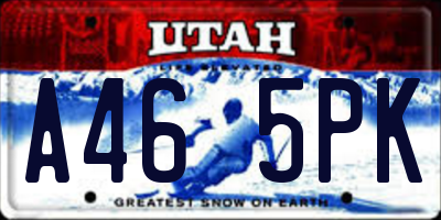 UT license plate A465PK
