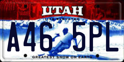 UT license plate A465PL