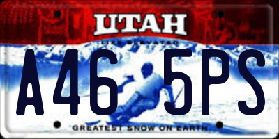 UT license plate A465PS
