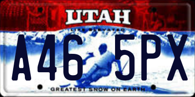 UT license plate A465PX