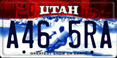 UT license plate A465RA