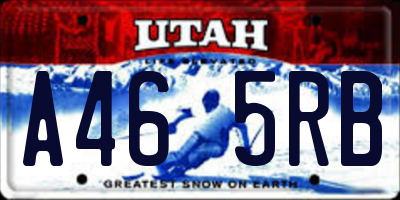 UT license plate A465RB