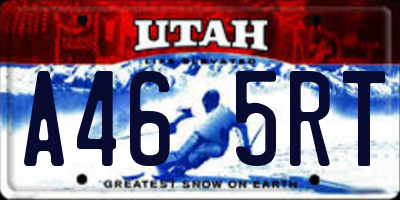 UT license plate A465RT