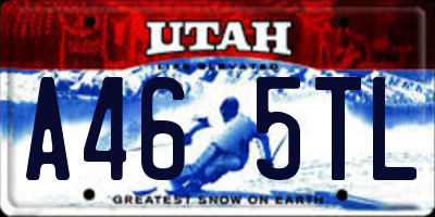 UT license plate A465TL