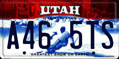 UT license plate A465TS
