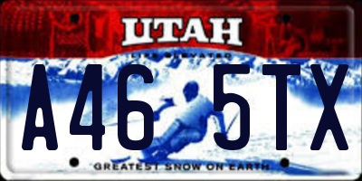 UT license plate A465TX