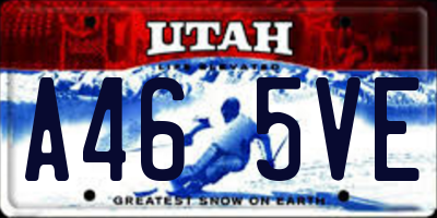 UT license plate A465VE