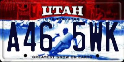 UT license plate A465WK