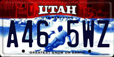 UT license plate A465WZ