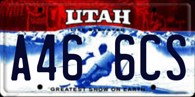UT license plate A466CS