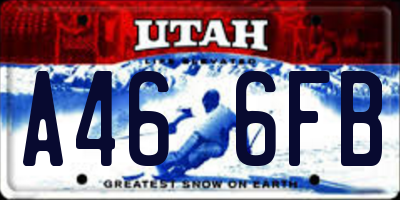 UT license plate A466FB