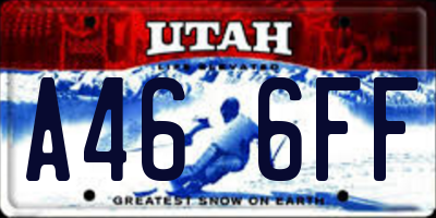 UT license plate A466FF