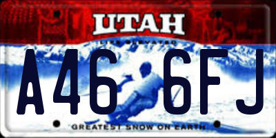 UT license plate A466FJ