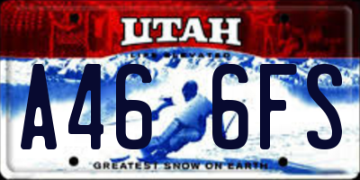 UT license plate A466FS