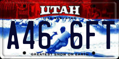 UT license plate A466FT