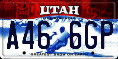 UT license plate A466GP