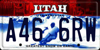 UT license plate A466RW