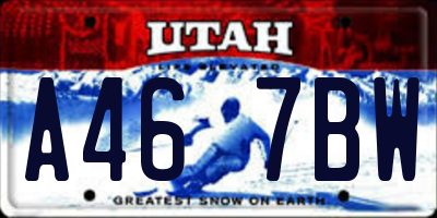 UT license plate A467BW