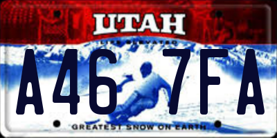 UT license plate A467FA