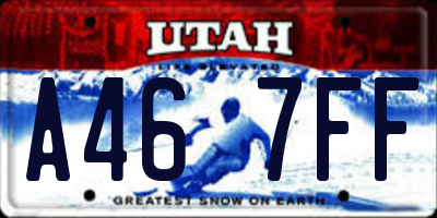 UT license plate A467FF