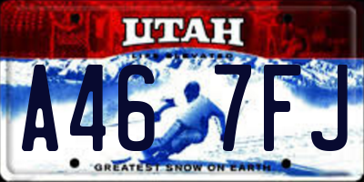 UT license plate A467FJ