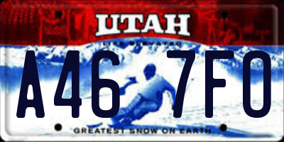 UT license plate A467FO