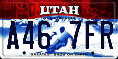 UT license plate A467FR