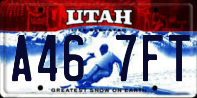 UT license plate A467FT