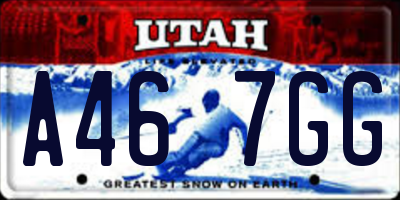 UT license plate A467GG