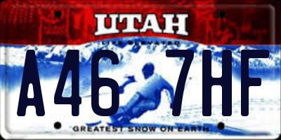UT license plate A467HF