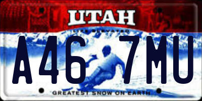 UT license plate A467MU