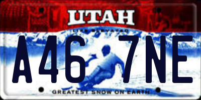 UT license plate A467NE