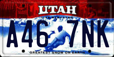 UT license plate A467NK