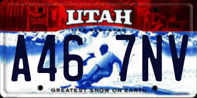 UT license plate A467NV