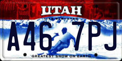 UT license plate A467PJ